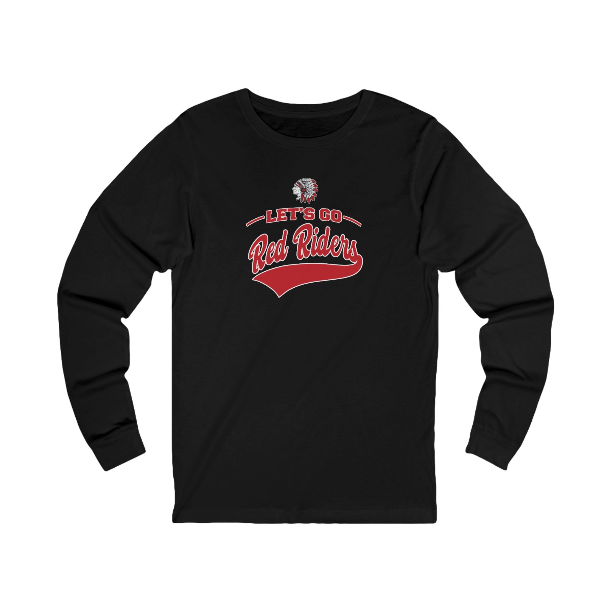 Adult Unisex Let's Go Red Riders Graphic Long Sleeve Bella + Canvas Soft Tee