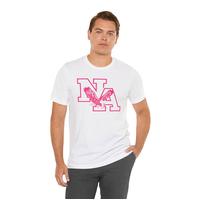 Adult Unisex Neon Pink Power Graphic Short Sleeve Soft Tee - PINK OCTOBER