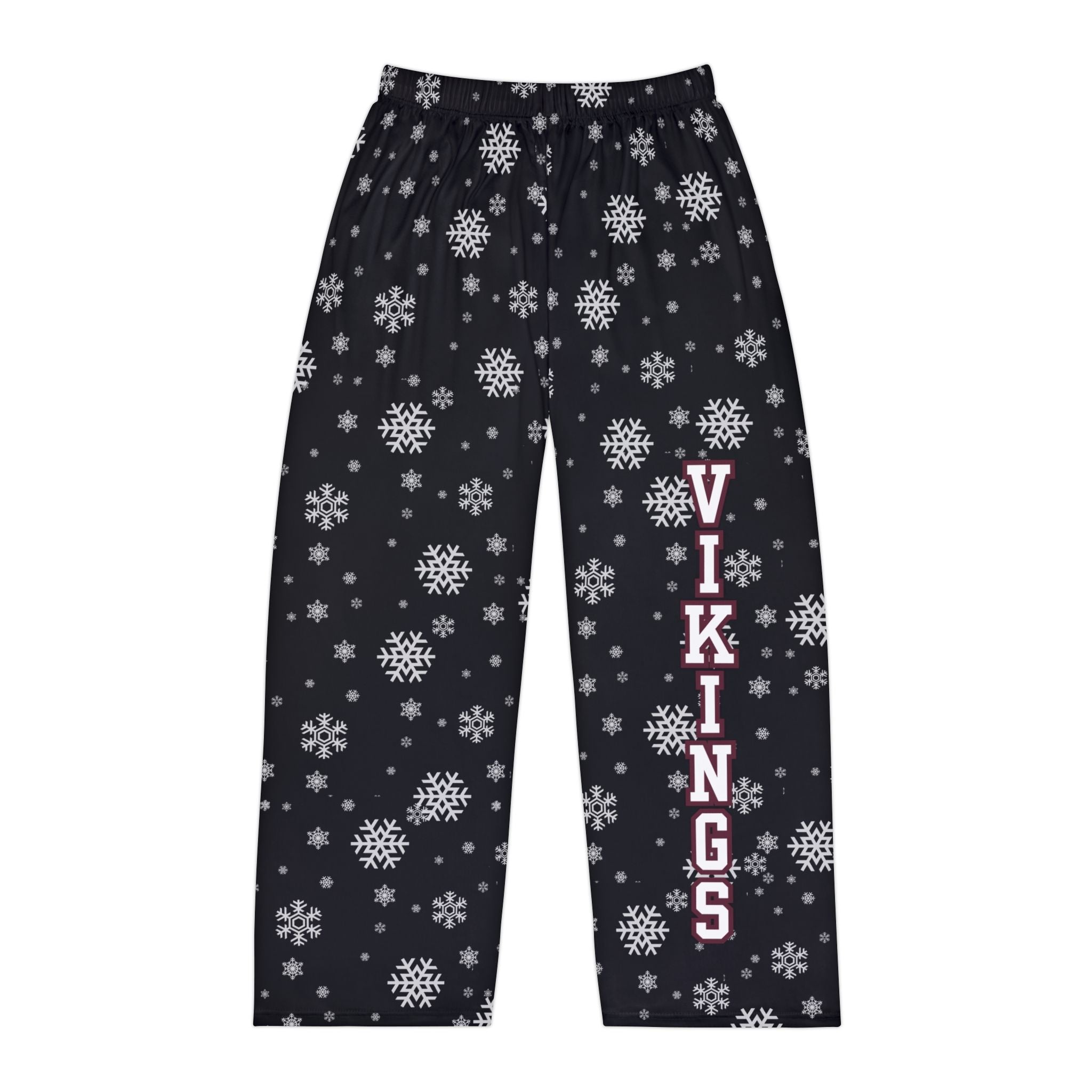 Men's Columbus Academy Vikings Spirited Snowflake Black Printed Pajama Pants