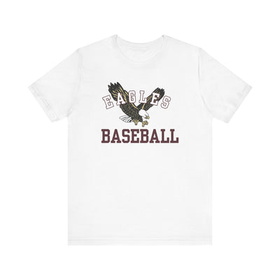Adult Unisex Flying Baseball Eagle Graphic Short Sleeve Soft Tee