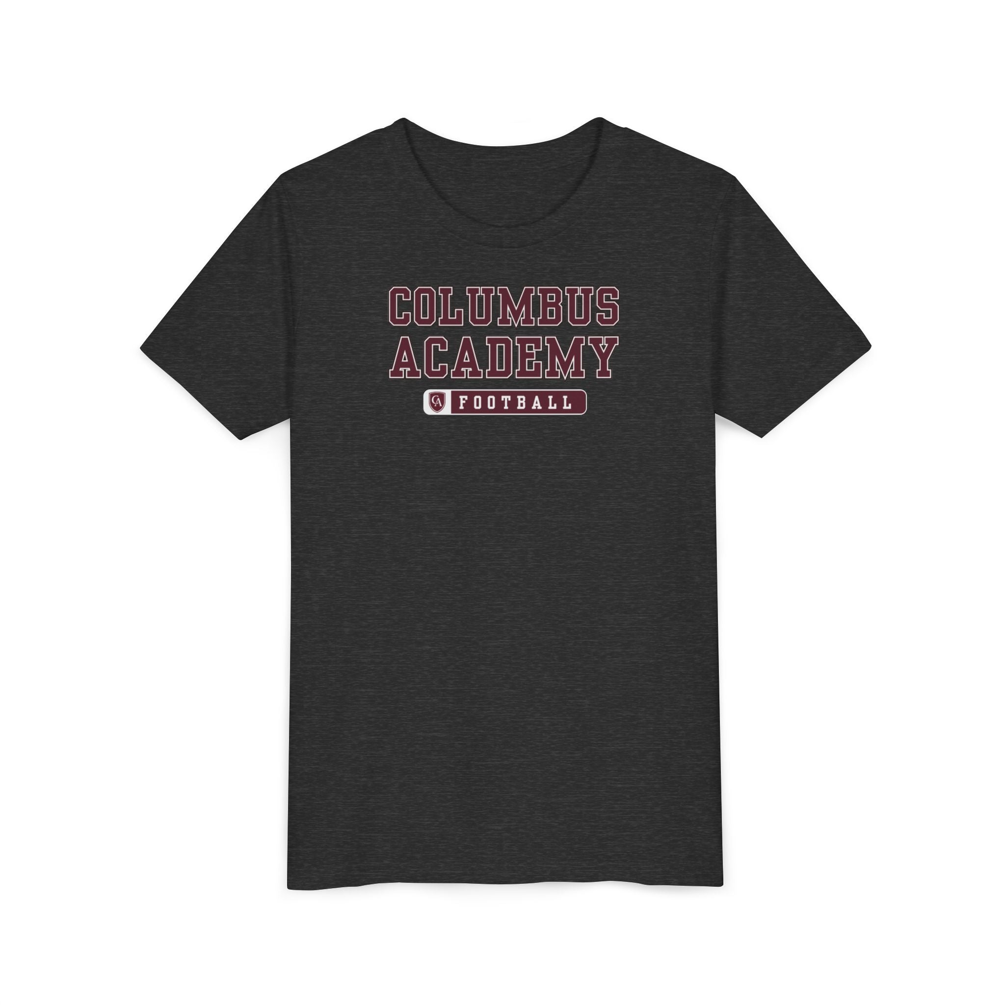 Youth Columbus Academy Football Graphic Short Sleeve Bella + Canvas Soft Tee