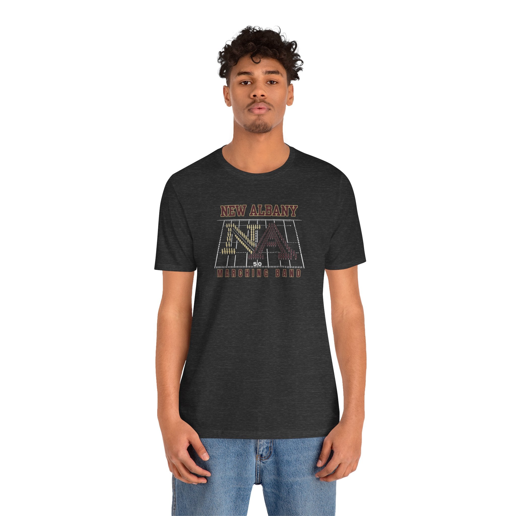 Adult Unisex New Albany Band Field Formation Graphic Short Sleeve Bella + Canvas Soft Tee