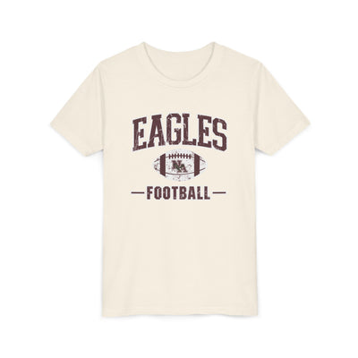 Youth Eagles Football Vintage Distressed Graphic Short Sleeve Soft Tee