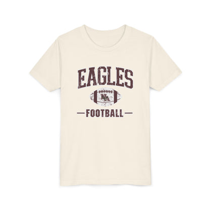 Youth Eagles Football Vintage Distressed Graphic Short Sleeve Soft Tee