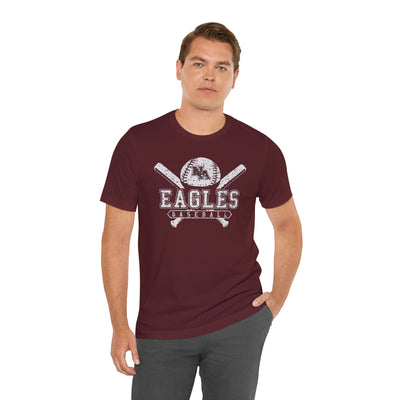 Adult Unisex Vintage Eagles Crossed Bats Graphic Short Sleeve Soft Tee