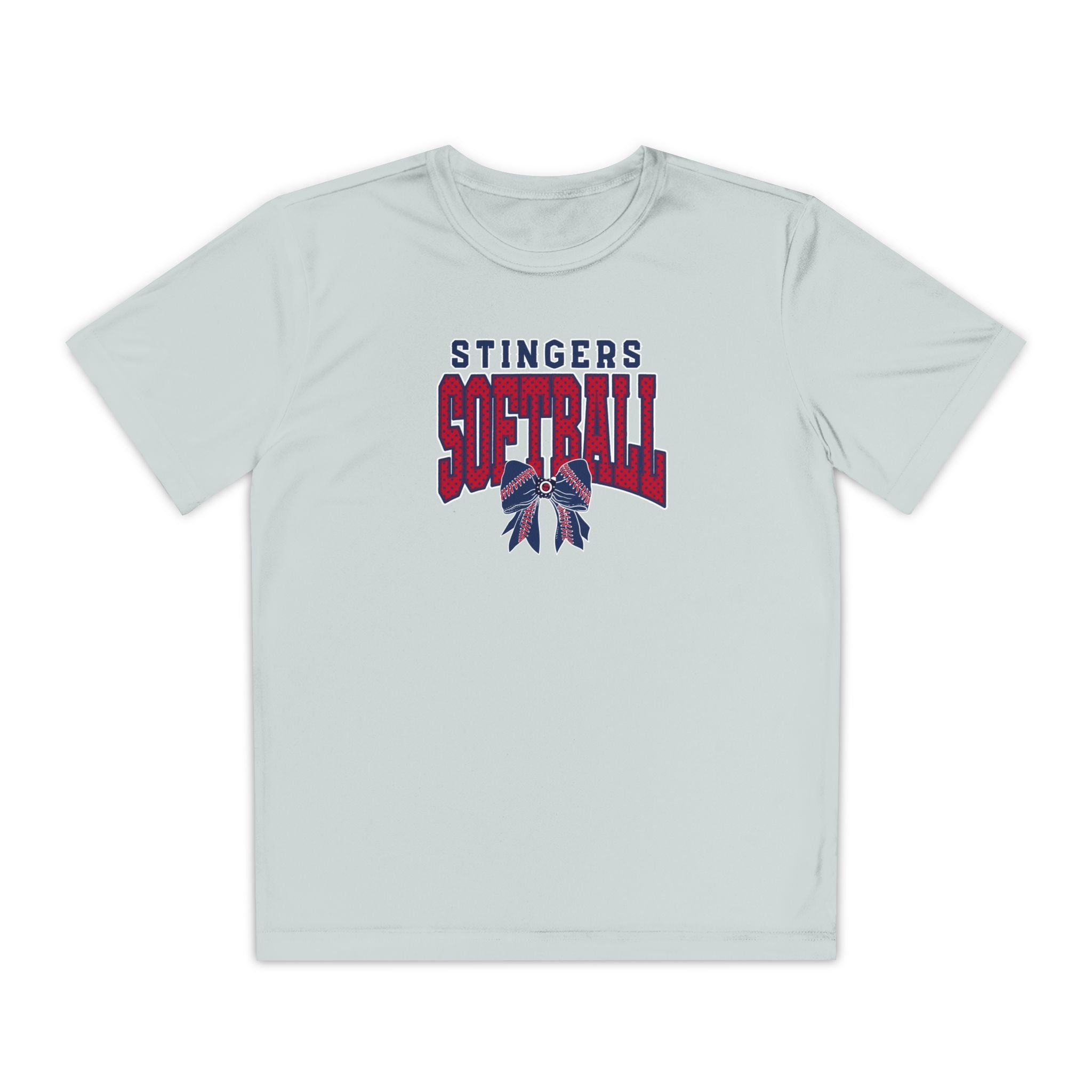 Youth Stingers Softball Stitched Bow Graphic Sport-Tek Competitor Performance Tee