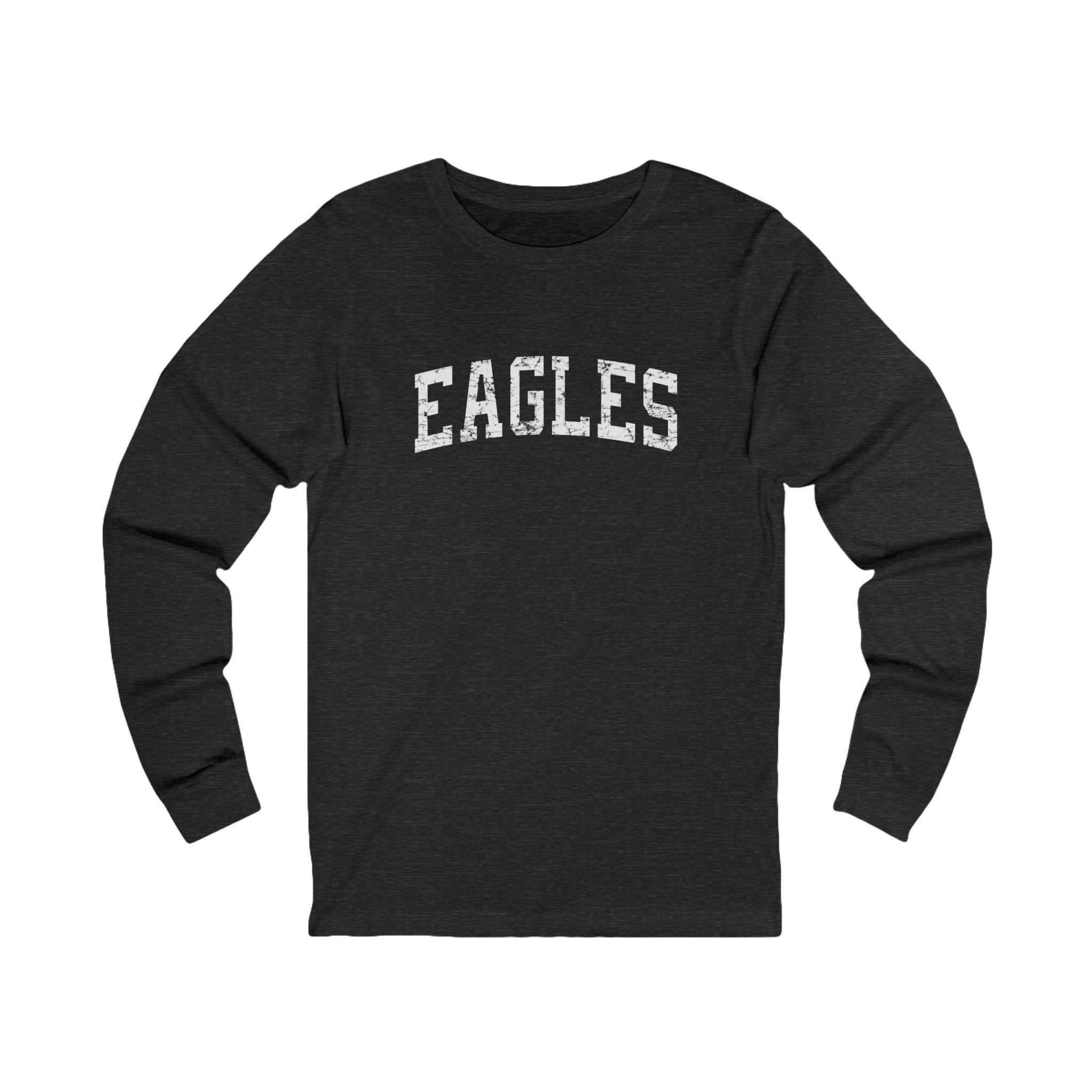 Adult Unisex Distressed Eagles Graphic Long Sleeve Soft Tee
