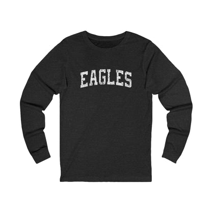 Adult Unisex Distressed Eagles Graphic Long Sleeve Soft Tee