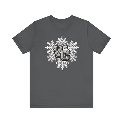 Adult Unisex Westerville Central Spirited Snowflake Graphic Short Sleeve Soft Tee