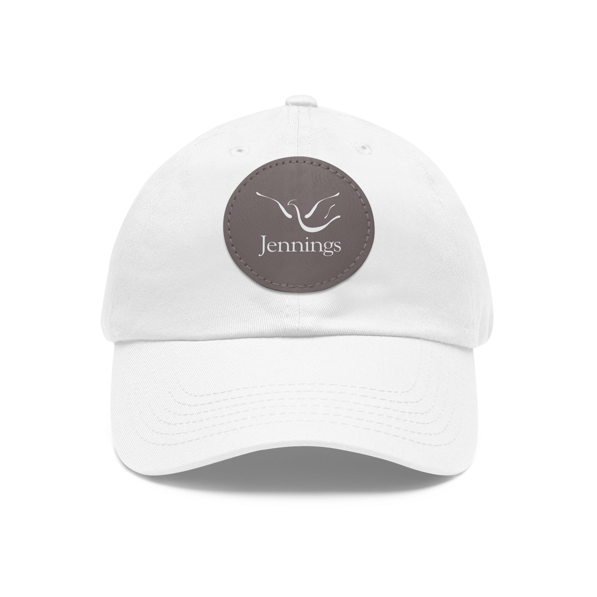 Adult Unisex Dad Hat with Jennings Leather Patch