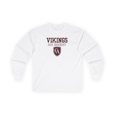 Adult Unisex Columbus Academy Vikings Ice Hockey Graphic Gildan Long Sleeve Tee
