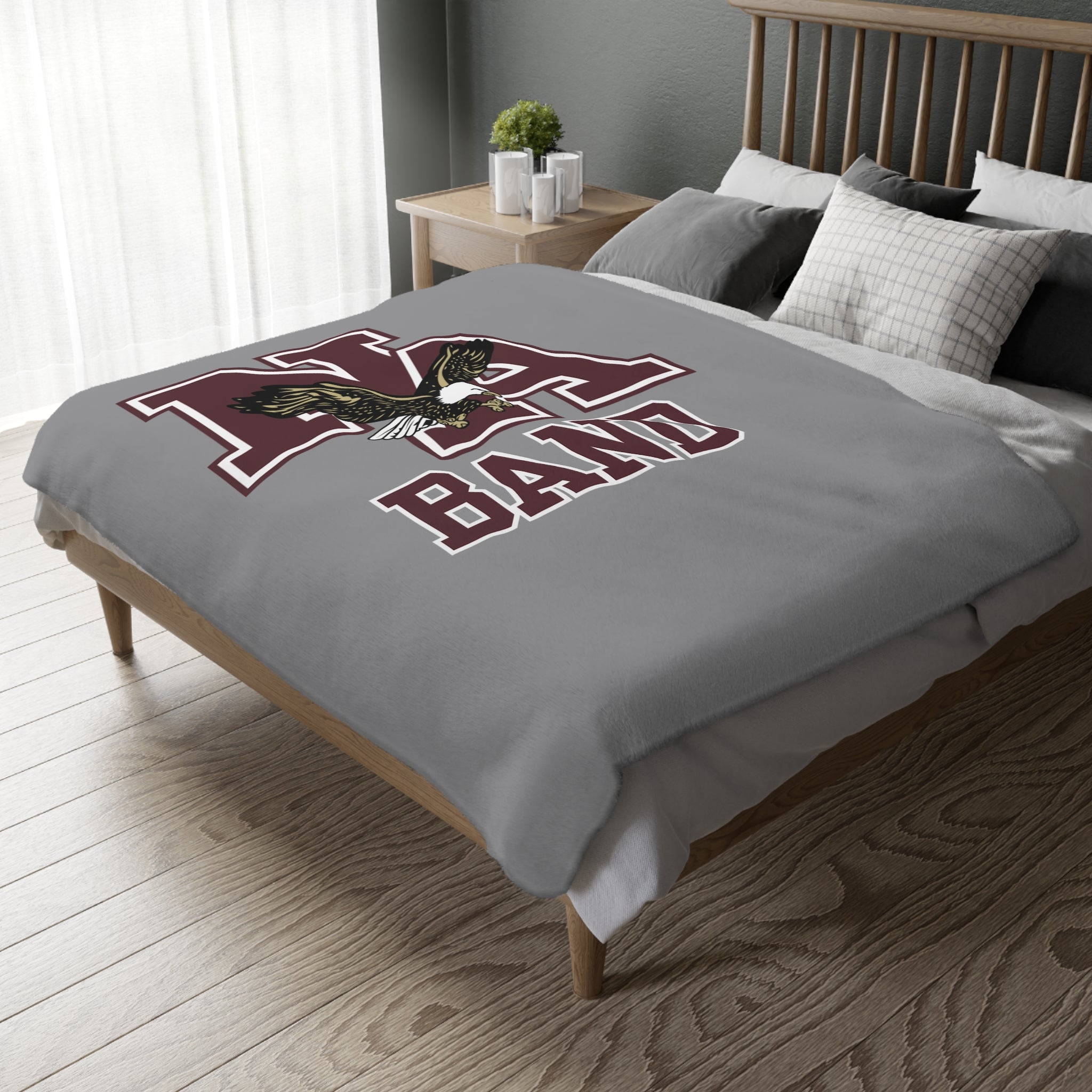 Classic Eagles Logo Band Super Soft Velveteen Microfiber Blanket (Two-sided print)