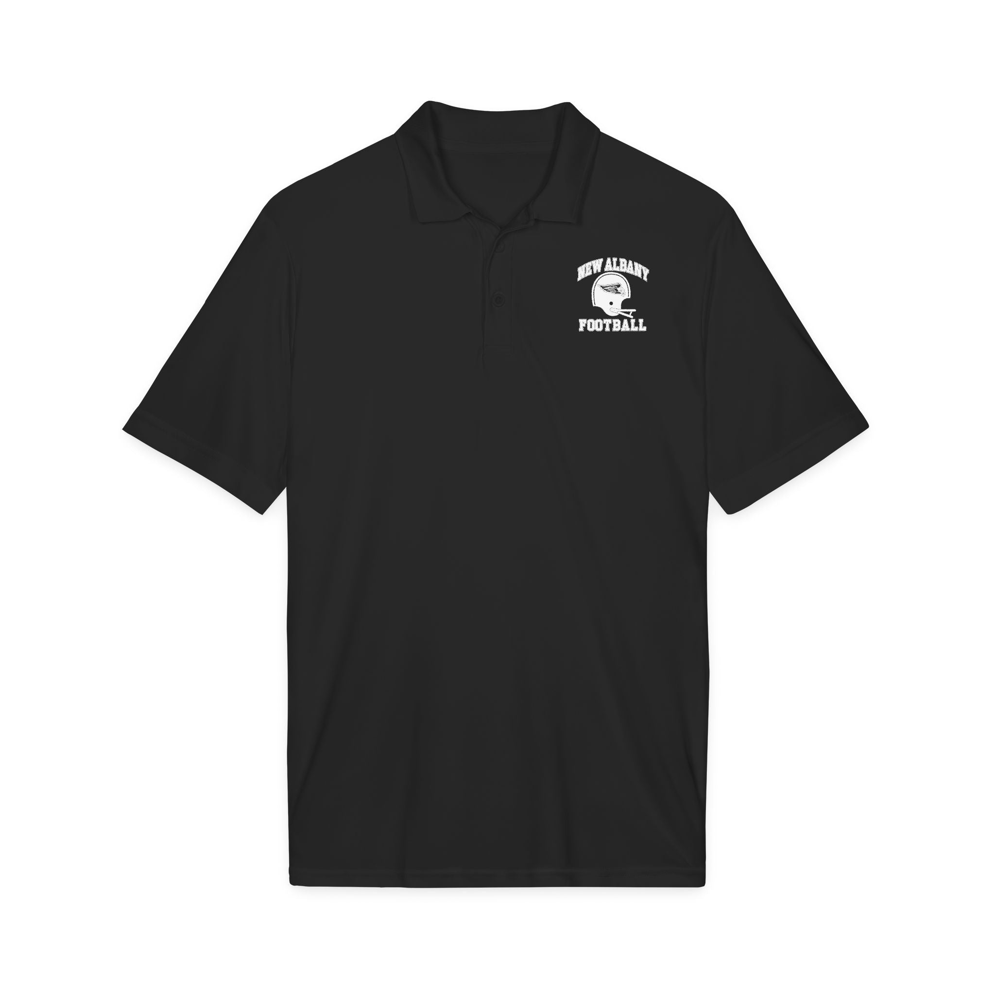 Adult Unisex New Albany Football Heritage Helmet Graphic Sport-Tek® PosiCharge® Competitor Performance Polo