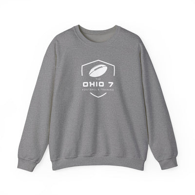 Adult Unisex The Ohio 7 White Logo Gildan Heavy Blend Crewneck Sweatshirt