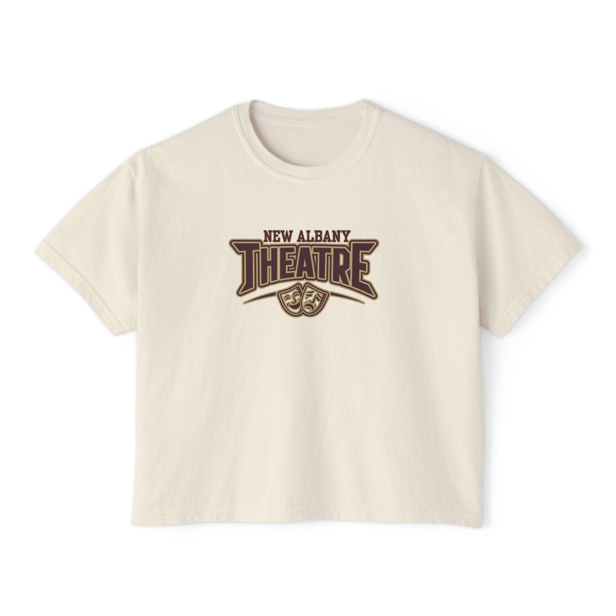 Women's New Albany Theatre Showtime Graphic Boxy Crop Short Sleeve Tee