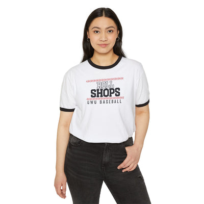 Adult Unisex OWU Roll Shops Baseball Graphic Short Sleeve Ringer Tee