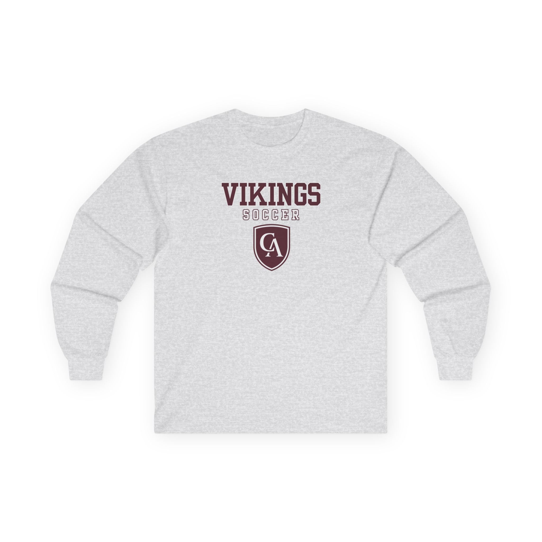 Adult Unisex Columbus Academy Vikings Soccer Graphic Gildan Long Sleeve Tee