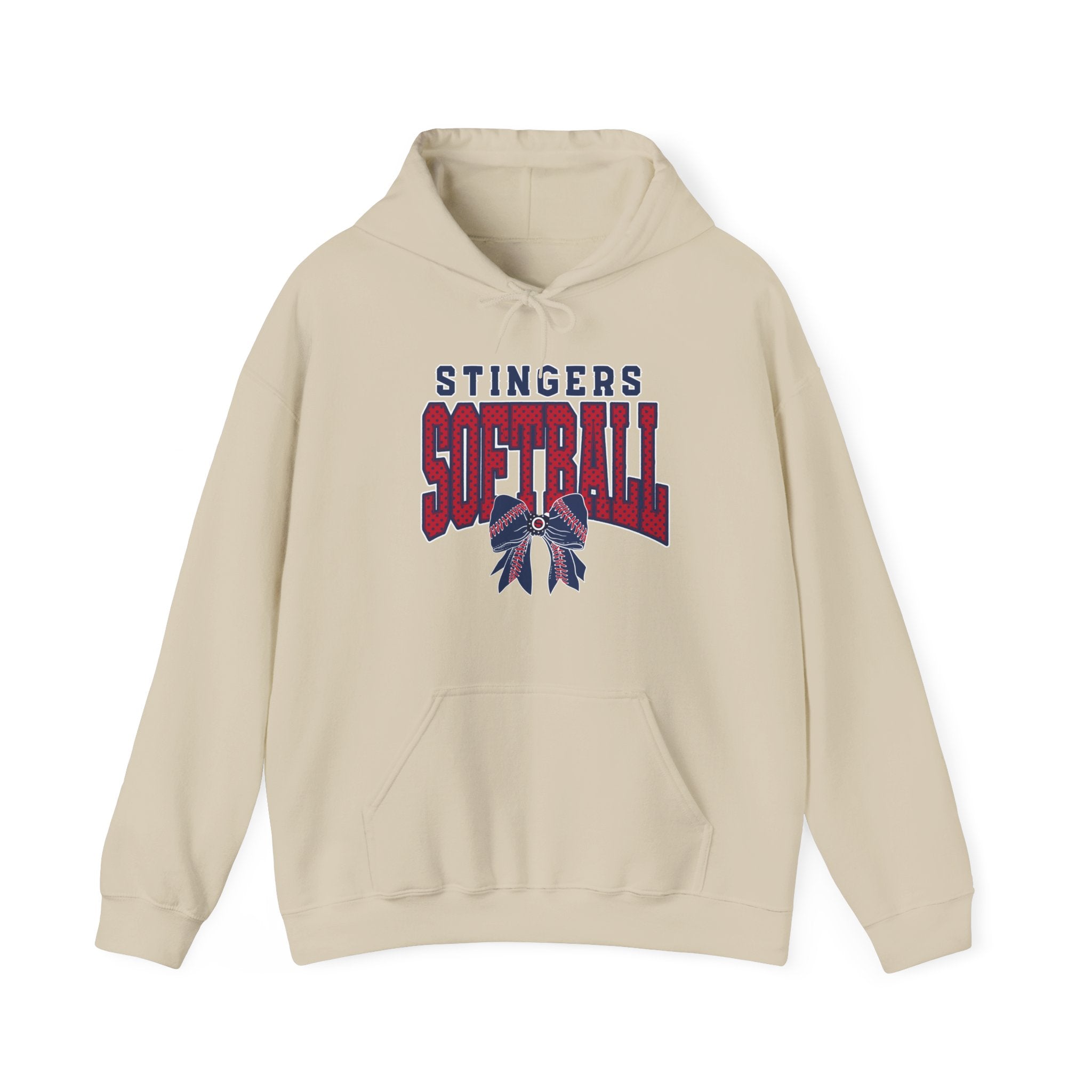 Adult Unisex Stingers Softball Stitched Bow Graphic Hoodie