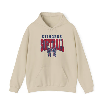 Adult Unisex Stingers Softball Stitched Bow Graphic Hoodie