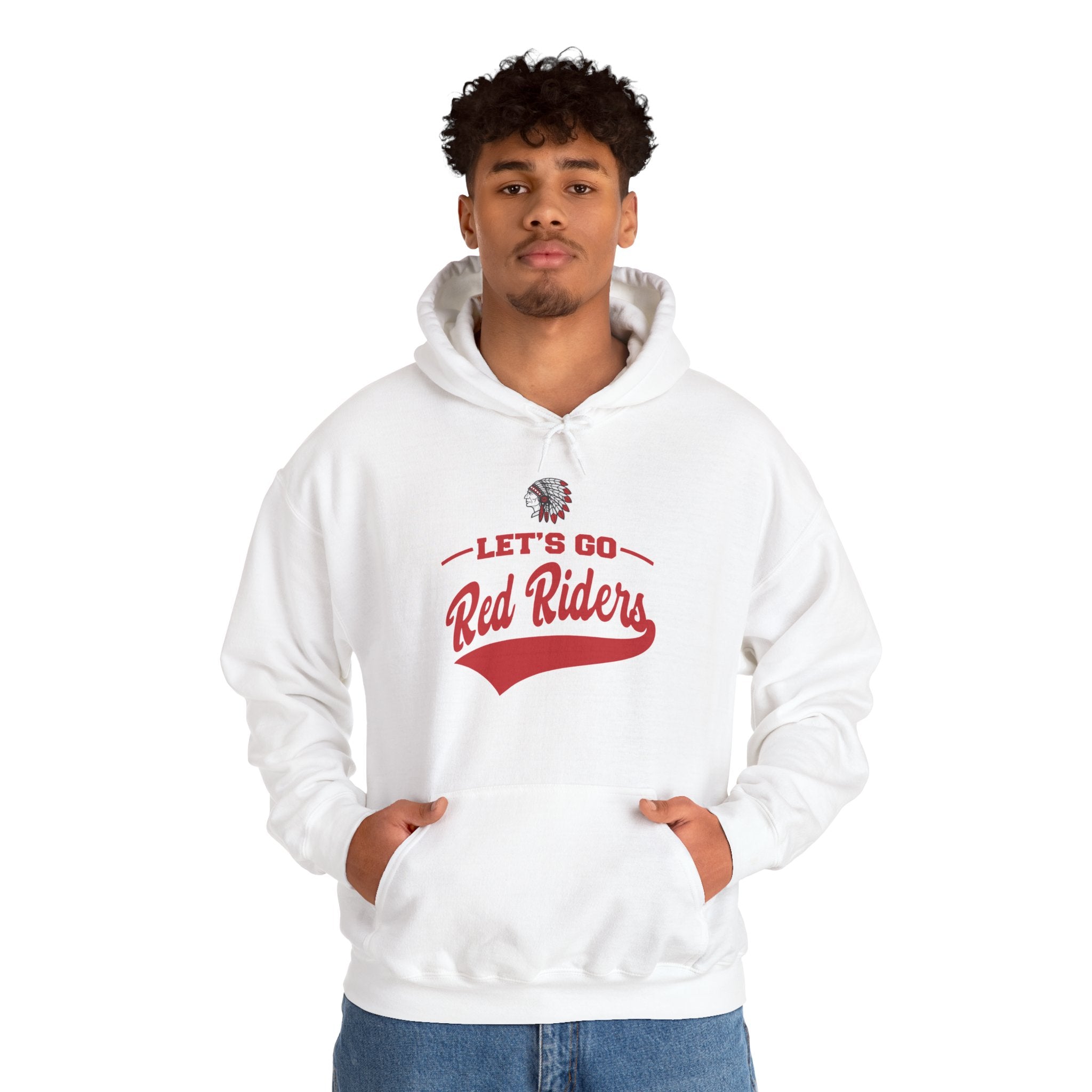 Adult Unisex Let's Go Red Riders Graphic Hoodie