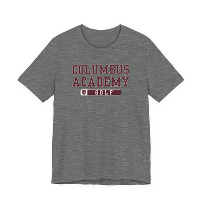 Adult Unisex Columbus Academy Golf Graphic Short Sleeve Bella + Canvas Soft Tee