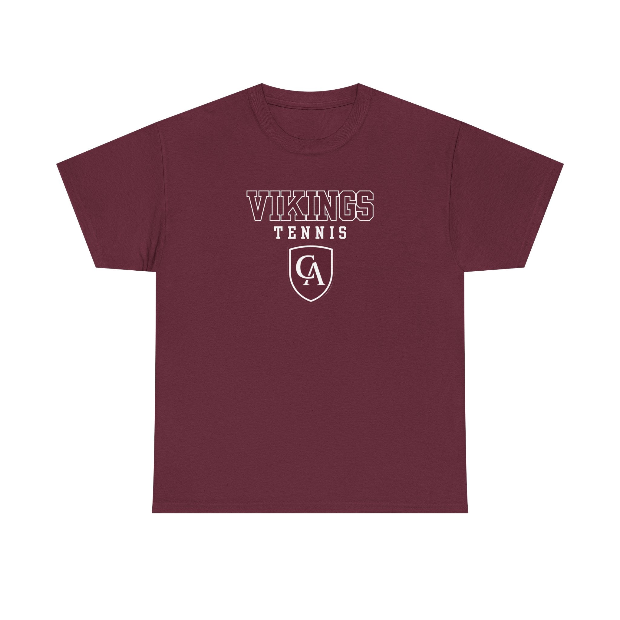 Adult Unisex Columbus Academy Vikings Tennis Graphic Short Sleeve Gildan Heavy Tee
