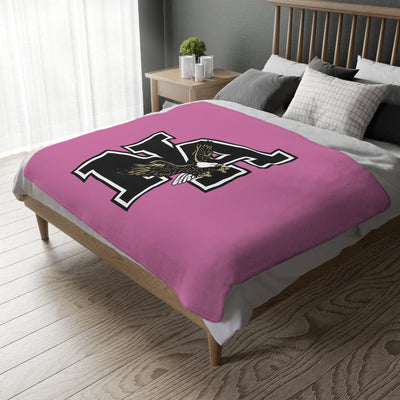 Classic Eagles Logo Super Soft Velveteen Microfiber Blanket (Two-sided print) - PINK OCTOBER