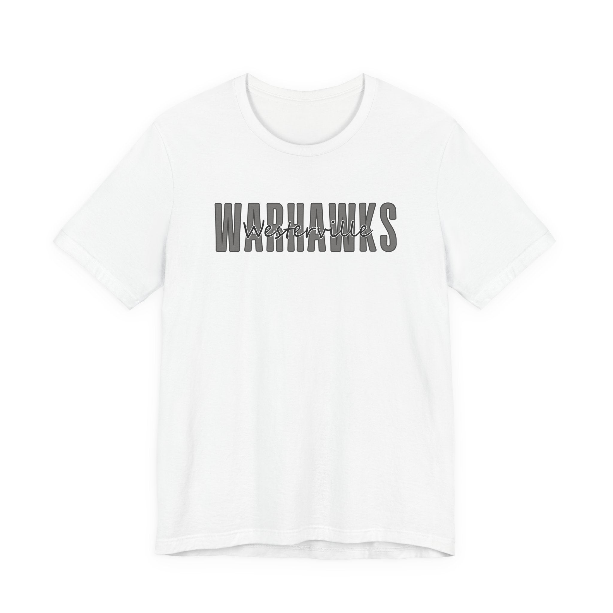 Adult Unisex Westerville Central Warhawks Spirit Script Graphic Short Sleeve Soft Tee
