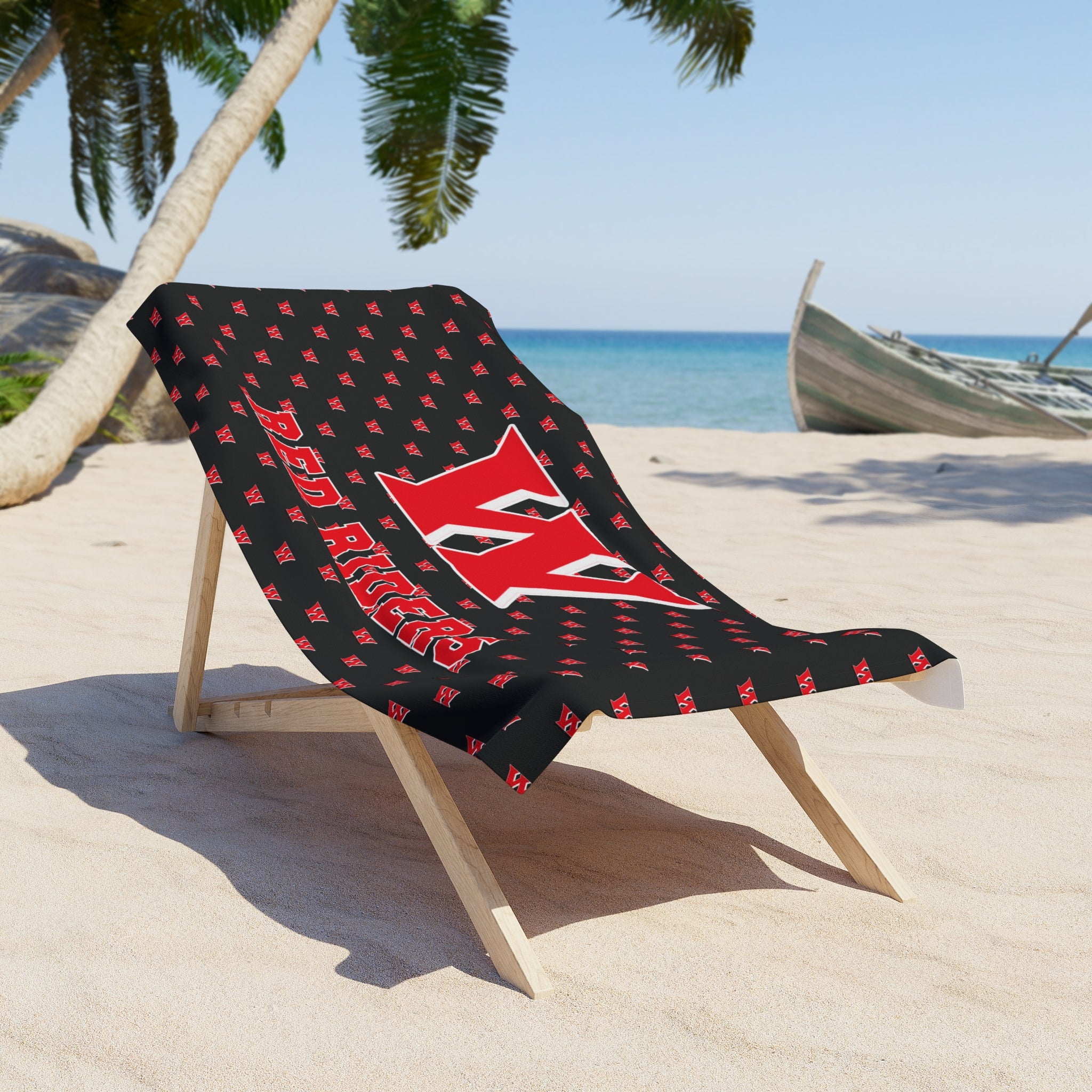 Weir Red Riders Beach Towel - Red W Logo