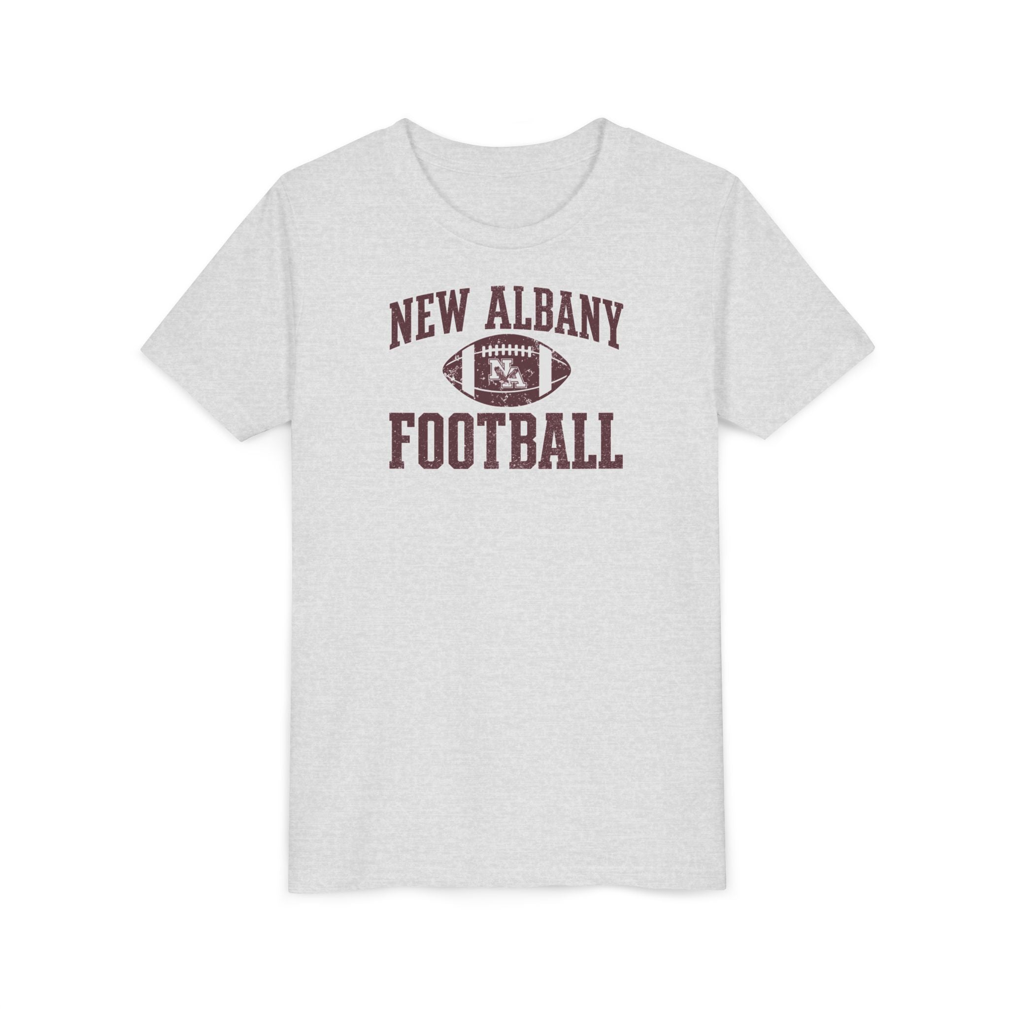 Youth New Albany Vintage Vibes Football Helmet Graphic Short Sleeve Bella + Canvas Soft Tee