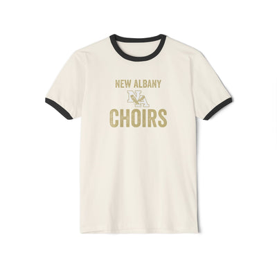 Adult Unisex Vintage Distressed New Albany Choirs Graphic Short Sleeve Ringer Tee