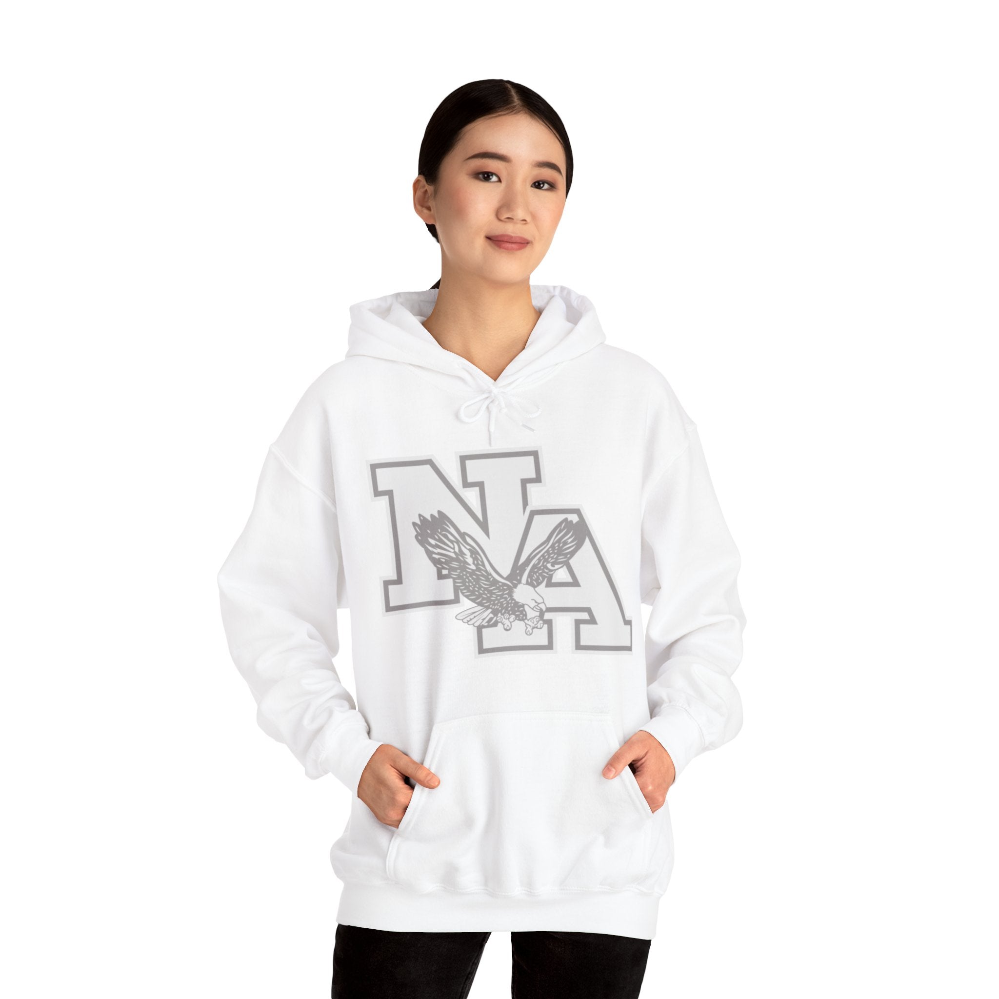 Adult Unisex White Muted Logo Graphic Hoodie