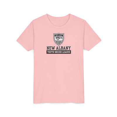 Youth New Albany Youth Soccer League Game Day Graphic Short Sleeve Bella + Canvas Soft Tee