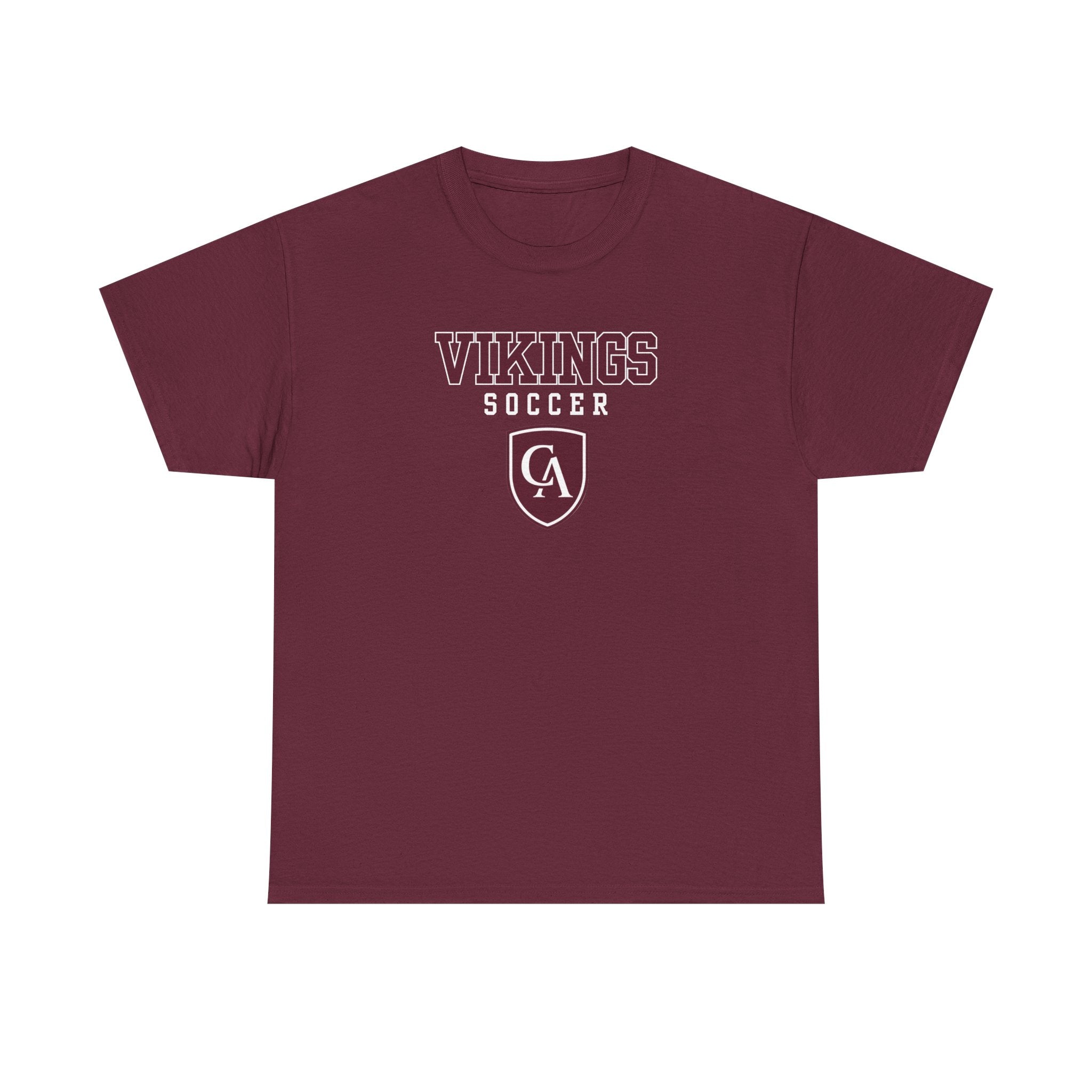 Adult Unisex Columbus Academy Vikings Soccer Graphic Short Sleeve Gildan Heavy Tee