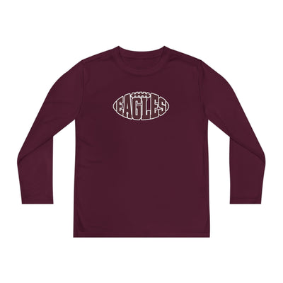 Youth New Albany Football Eagle Ball Graphic Sport-Tek Competitor Performance Long Sleeve Tee