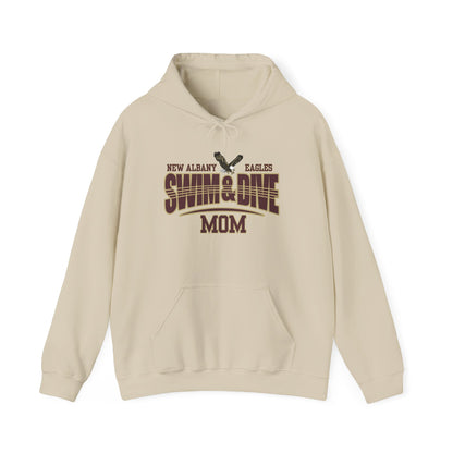 Women's Swim & Dive Dual Tone Eagles Effect Mom Graphic Hoodie