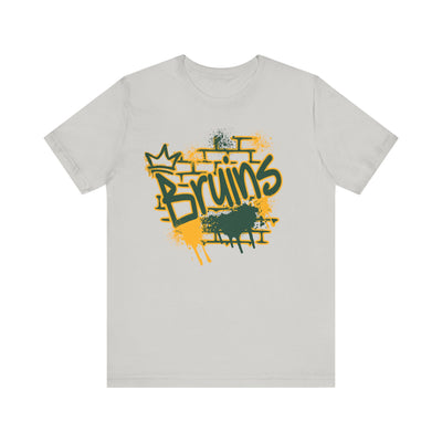 Adult Unisex Bruins Spray Painted Spirit Graphic Short Sleeve Soft Tee