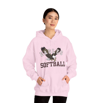 Adult Unisex Flying Softball Eagle Graphic Hoodie