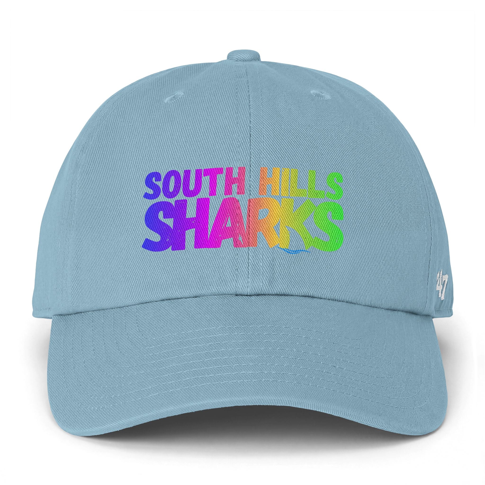Adult Unisex South Hills Sharks Neon Rainbow Graphic 47 Brand Clean Up Cap