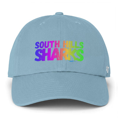 Adult Unisex South Hills Sharks Neon Rainbow Graphic 47 Brand Clean Up Cap