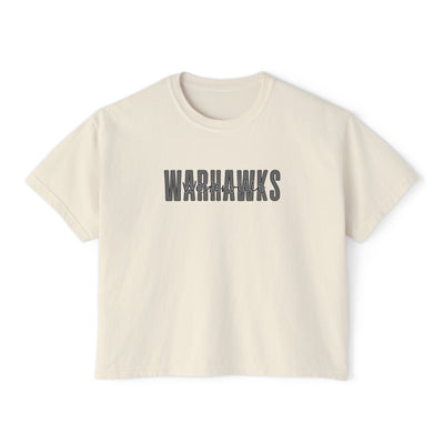 Women's Westerville Central Warhawks Spirit Script Graphic Boxy Crop Short Sleeve Tee
