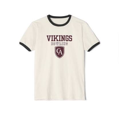 Adult Unisex Columbus Academy Vikings Bowling Graphic Short Sleeve Ringer Tee