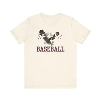 Adult Unisex Flying Baseball Eagle Graphic Short Sleeve Soft Tee