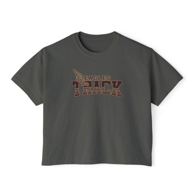 Women's Retro Track Boxy Crop Short Sleeve Graphic Tee