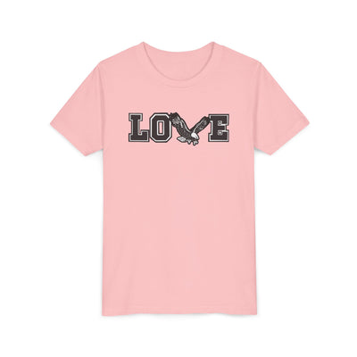 Youth Eagles Love Graphic Short Sleeve Soft Tee