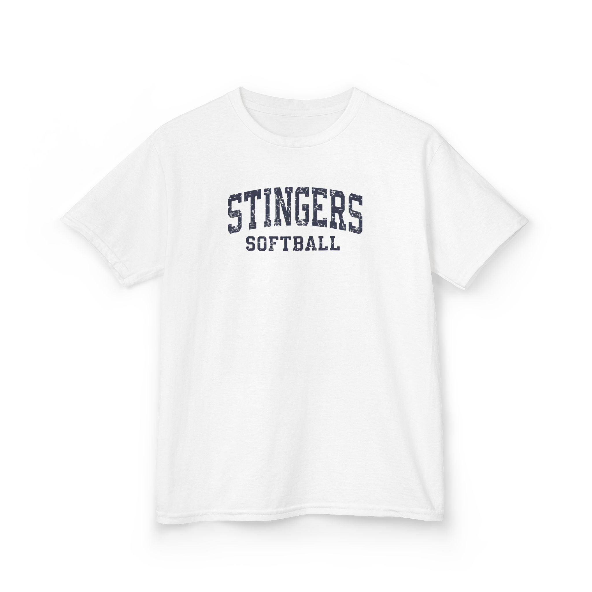 Youth Stingers Softball Vintage Distressed Graphic Short Sleeve Gildan Heavy Tee
