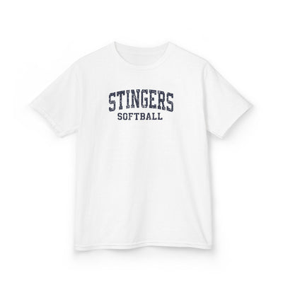 Youth Stingers Softball Vintage Distressed Graphic Short Sleeve Gildan Heavy Tee