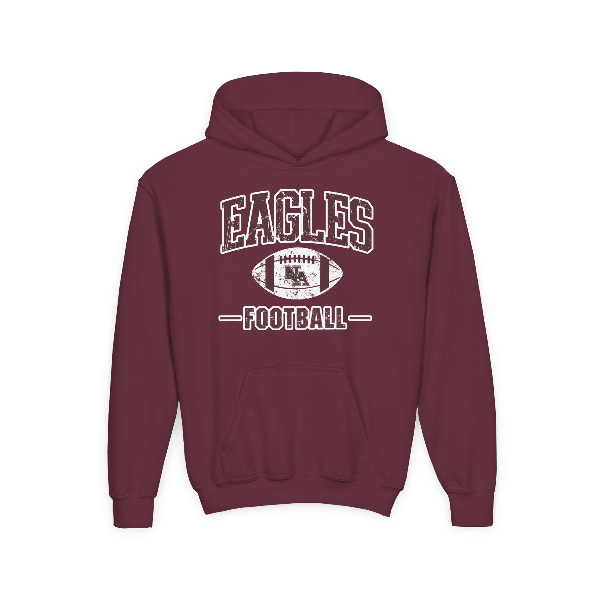 Youth Eagles Football Vintage Distressed Graphic Hoodie