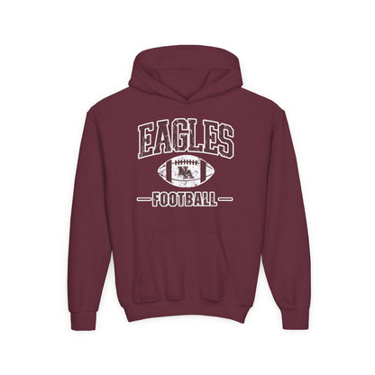 Youth Eagles Football Vintage Distressed Graphic Hoodie