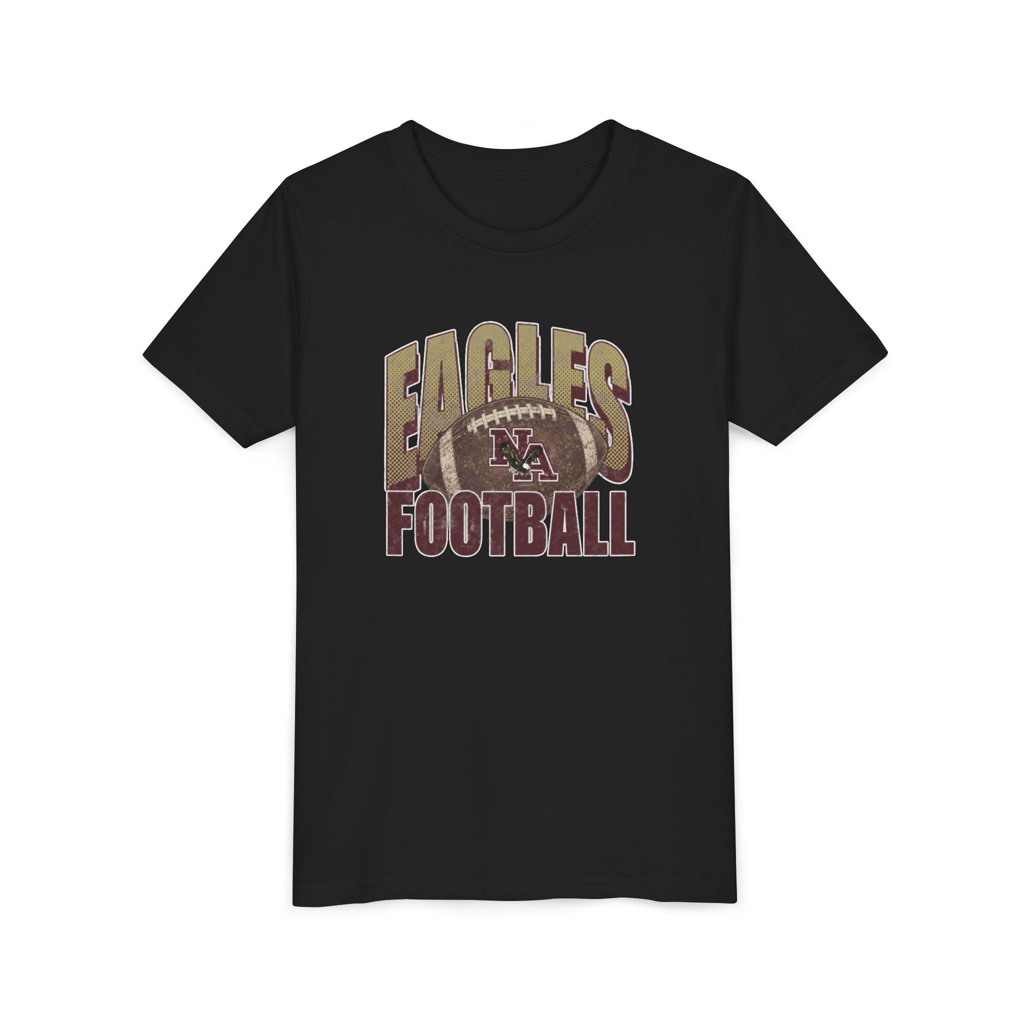 Youth New Albany First-Down Distressed Football Graphic Short Sleeve Bella + Canvas Soft Tee